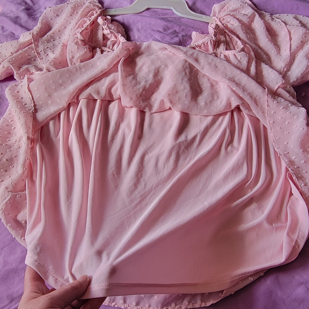 Women's Pink Ruffle Top - Picture 7 of 9